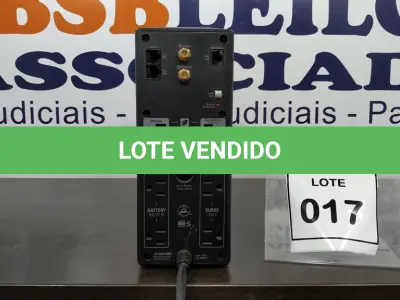 LOTE 017 - 01 APC UPS UNIT. (NO ESTADO EM QUE SE ENCONTRA. SUJEITO A AVARIAS OCULTAS/VISÍVEIS.)  3B1221X14980