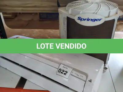 LOTE 022 - 01 AR CONDICIONADO. SPINGER 18.000BTUS.  (NO ESTADO EM QUE SE ENCONTRA. SUJEITO A AVARIAS OCULTAS/VISÍVEIS.)  BH1427T