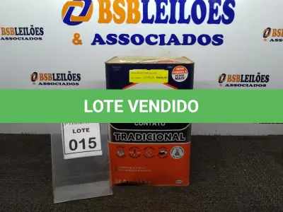 LOTE 015 - 01 LATA DE COLA CONTATO COM 14KG MARCA CASACOLA. (NO ESTADO) ATENÇÃO! FAZER A VISITAÇÃO ANTES DE ARREMATAR, NÃO SABEMOS SE FUNCIONA, LEILÃO NÃO TEM GARANTIA E NEM DEVOLUÇÃO, SUJEITO A POSSÍVEIS AVARIAS VISÍVEIS/OCULTAS E/OU AUSÊNCIA DE COMPONENTES.