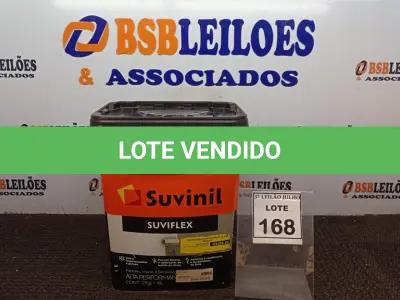 LOTE 168 - 01 BALDE DE IMPERMEABILIZANTE PARA PAREDE EXTERNA SUVIFLEX 18L. (NO ESTADO) ATENÇÃO! FAZER A VISITAÇÃO ANTES DE ARREMATAR, NÃO SABEMOS SE FUNCIONA, LEILÃO NÃO TEM GARANTIA E NEM DEVOLUÇÃO, SUJEITO A POSSÍVEIS AVARIAS VISÍVEIS/OCULTAS E/OU AUSÊNCIA DE COMPONENTES.