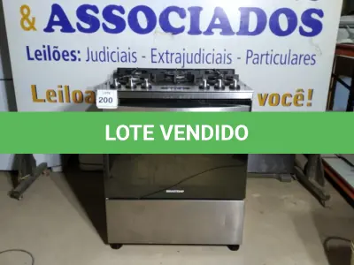 LOTE 200 -  01 FOGÃO BRASTEMP 05 BOCAS. BIVOLTS. (NO ESTADO EM QUE SE ENCONTRA. SUJEITO A AVARIAS OCULTAS/VISÍVEIS.)  BJ7374N