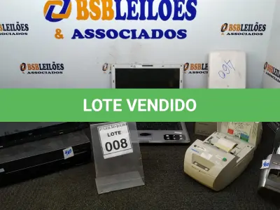 LOTE 008 - 01 NOTEBOOK WIN, 01 APARELHO DE DVD MARCA PIONEER, 01 APARELHO DE VÍDEO CASSETE MARCA TOSHIBA, 01 IMPRESSORA DE ETIQUETA, 01 IMPRESSORA DE CUPOM, 01 DISTRIBUIDOR DE VÍDEO E 02 PONTOS DE ACESO SEM FIO. (NO ESTADO) ATENÇÃO! FAZER A VISITAÇÃO ANTES DE ARREMATAR, NÃO SABEMOS SE FUNCIONA, LEILÃO NÃO TEM GARANTIA E NEM DEVOLUÇÃO, SUJEITO A POSSÍVEIS AVARIAS VISÍVEIS/OCULTAS E/OU AUSÊNCIA DE COMPONENTES.