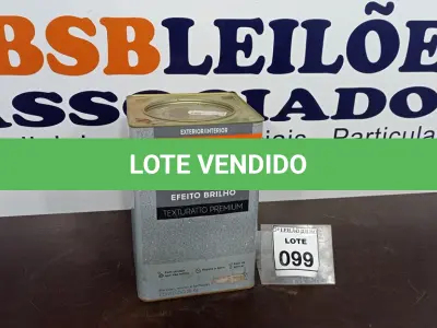 LOTE 099 - 01 LATA DE TEXTURATTO PREMIUM 26KG NA COR PALHA MARCA SUVINIL. (NO ESTADO) ATENÇÃO! FAZER A VISITAÇÃO ANTES DE ARREMATAR, NÃO SABEMOS SE FUNCIONA, LEILÃO NÃO TEM GARANTIA E NEM DEVOLUÇÃO, SUJEITO A POSSÍVEIS AVARIAS VISÍVEIS/OCULTAS E/OU AUSÊNCIA DE COMPONENTES.