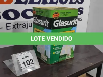 LOTE 102 - 01 LATA DE ACRÍLICO FOSCO 18L NA COR FOSCO BRANCO NEVE MARCA GLASURIT. (NO ESTADO) ATENÇÃO! FAZER A VISITAÇÃO ANTES DE ARREMATAR, NÃO SABEMOS SE FUNCIONA, LEILÃO NÃO TEM GARANTIA E NEM DEVOLUÇÃO, SUJEITO A POSSÍVEIS AVARIAS VISÍVEIS/OCULTAS E/OU AUSÊNCIA DE COMPONENTES.