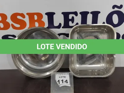 LOTE 114 - 03 CUBAS EM INOX. (NO ESTADO) ATENÇÃO! FAZER A VISITAÇÃO ANTES DE ARREMATAR, NÃO SABEMOS SE FUNCIONA, LEILÃO NÃO TEM GARANTIA E NEM DEVOLUÇÃO, SUJEITO A POSSÍVEIS AVARIAS VISÍVEIS/OCULTAS E/OU AUSÊNCIA DE COMPONENTES.