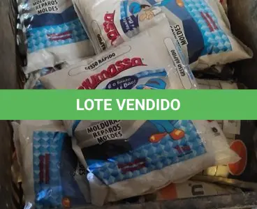 LOTE 109 - 01 LOTE COM GRANDE QUANTIDADE PACOTES DE GESSO RÁPIDO PARA MOLDURAS, REPAROS E MOLDES DE 1KG CADA MARCA REJUMASSA. (NOVO) (NO ESTADO) ATENÇÃO! FAZER A VISITAÇÃO ANTES DE ARREMATAR, NÃO SABEMOS SE FUNCIONA. LEILÃO NÃO TEM GARANTIA E NEM DEVOLUÇÃO, SUJEITO A POSSÍVEIS AVARIAS VISÍVEIS/OCULTAS E/OU AUSÊNCIA DE COMPONENTES.