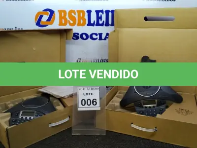 LOTE 006 - 02 ESTAÇOES DE AUDIOCONFERÊNCIA MARCA POLYCOM SOUNDSTATIOM. (NO ESTADO) ATENÇÃO! FAZER A VISITAÇÃO ANTES DE ARREMATAR, NÃO SABEMOS SE FUNCIONA, LEILÃO NÃO TEM GARANTIA E NEM DEVOLUÇÃO, SUJEITO A POSSÍVEIS AVARIAS VISÍVEIS/OCULTAS E/OU AUSÊNCIA DE COMPONENTES.