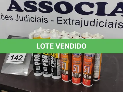 LOTE 142 - 12 BISNAGAS DE SELANTE SILICONE COM 260G MARCA PRODERSIL. (NO ESTADO) ATENÇÃO! FAZER A VISITAÇÃO ANTES DE ARREMATAR, NÃO SABEMOS SE FUNCIONA, LEILÃO NÃO TEM GARANTIA E NEM DEVOLUÇÃO, SUJEITO A POSSÍVEIS AVARIAS VISÍVEIS/OCULTAS E/OU AUSÊNCIA DE COMPONENTES.