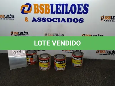 LOTE 011 - 04 LATAS DE ESMALTE SINTÉTICO DE 900ML CORES VARIADAS MARCA GLASURIT. (NO ESTADO) ATENÇÃO! FAZER A VISITAÇÃO ANTES DE ARREMATAR, NÃO SABEMOS SE FUNCIONA, LEILÃO NÃO TEM GARANTIA E NEM DEVOLUÇÃO, SUJEITO A POSSÍVEIS AVARIAS VISÍVEIS/OCULTAS E/OU AUSÊNCIA DE COMPONENTES.