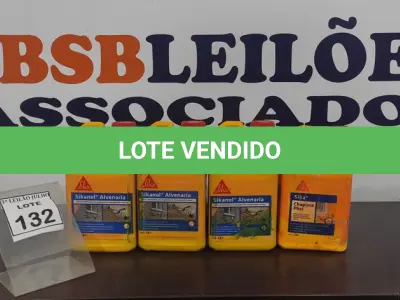 LOTE 132 - 03 GALÕES DE ADITIVO PLASTIFICANTE PARA ARGAMASSA DE ASSENTAMENTO E REBOCO DE 3,6LTS CADA MARCA SIKA E 01 CHAPISCO PLUS 3,6L MARCA SIKA. (NO ESTADO) ATENÇÃO! FAZER A VISITAÇÃO ANTES DE ARREMATAR, NÃO SABEMOS SE FUNCIONA, LEILÃO NÃO TEM GARANTIA E NEM DEVOLUÇÃO, SUJEITO A POSSÍVEIS AVARIAS VISÍVEIS/OCULTAS E/OU AUSÊNCIA DE COMPONENTES.