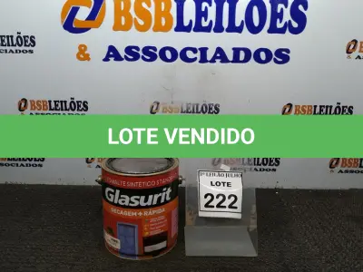 LOTE 222 - 01 LATA DE ESMALTE SINTÉTICO COM 3,6L NA COR BRILHANTE MARFIM MARCA GLASURIT. (NO ESTADO) ATENÇÃO! FAZER A VISITAÇÃO ANTES DE ARREMATAR, NÃO SABEMOS SE FUNCIONA, LEILÃO NÃO TEM GARANTIA E NEM DEVOLUÇÃO, SUJEITO A POSSÍVEIS AVARIAS VISÍVEIS/OCULTAS E/OU AUSÊNCIA DE COMPONENTES.