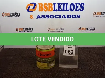 LOTE 062 - 01 LATA DE FUNDO BRANCO EPÓXI 2,7L MARCA SUVINIL. (NO ESTADO) ATENÇÃO! FAZER A VISITAÇÃO ANTES DE ARREMATAR, NÃO SABEMOS SE FUNCIONA, LEILÃO NÃO TEM GARANTIA E NEM DEVOLUÇÃO, SUJEITO A POSSÍVEIS AVARIAS VISÍVEIS/OCULTAS E/OU AUSÊNCIA DE COMPONENTES.