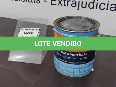 LOTE 137 - 01 LATA DE TINTA ESMALTE PARA AZULEJOS E PASTILHAS 3,6L NA COR ACETINADO BRANCO MARCA SUVINIL. (NO ESTADO) ATENÇÃO! FAZER A VISITAÇÃO ANTES DE ARREMATAR, NÃO SABEMOS SE FUNCIONA, LEILÃO NÃO TEM GARANTIA E NEM DEVOLUÇÃO, SUJEITO A POSSÍVEIS AVARIAS VISÍVEIS/OCULTAS E/OU AUSÊNCIA DE COMPONENTES.