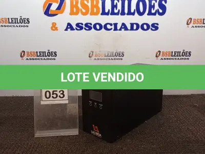 LOTE 053 - 01 NOBREAK MARCA LACERDA. (NO ESTADO) ATENÇÃO! FAZER A VISITAÇÃO ANTES DE ARREMATAR, NÃO SABEMOS SE FUNCIONA, LEILÃO NÃO TEM GARANTIA E NEM DEVOLUÇÃO, SUJEITO A POSSÍVEIS AVARIAS VISÍVEIS/OCULTAS E/OU AUSÊNCIA DE COMPONENTES.