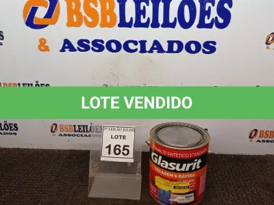 LOTE 165 - 01 LATA DE ESMALTE SINTÉTICO COM 3,6L NA COR BRILHANTE VERDE PRIMAVERA MARCA GLASURIT. (NO ESTADO) ATENÇÃO! FAZER A VISITAÇÃO ANTES DE ARREMATAR, NÃO SABEMOS SE FUNCIONA, LEILÃO NÃO TEM GARANTIA E NEM DEVOLUÇÃO, SUJEITO A POSSÍVEIS AVARIAS VISÍVEIS/OCULTAS E/OU AUSÊNCIA DE COMPONENTES.
