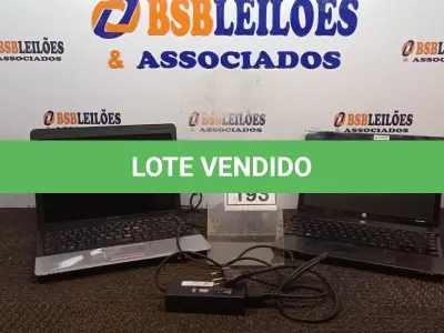 LOTE 193 - 02 NOTEBOOKS COM 01 CARREGADOR. (NO ESTADO) ATENÇÃO! FAZER A VISITAÇÃO ANTES DE ARREMATAR, NÃO SABEMOS SE FUNCIONA, LEILÃO NÃO TEM GARANTIA E NEM DEVOLUÇÃO, SUJEITO A POSSÍVEIS AVARIAS VISÍVEIS/OCULTAS E/OU AUSÊNCIA DE COMPONENTES.