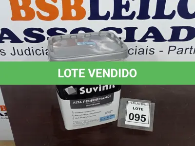 LOTE 095 - 01 BALDE DE TINTA SUVINIL INTERIORES FOSCOS 18L NA COR FOSCO BRANCO. VENCIMENTO 10/2027 (NOVO) (NO ESTADO) ATENÇÃO! FAZER A VISITAÇÃO ANTES DE ARREMATAR, NÃO SABEMOS SE FUNCIONA. LEILÃO NÃO TEM GARANTIA E NEM DEVOLUÇÃO, SUJEITO A POSSÍVEIS AVARIAS VISÍVEIS/OCULTAS E/OU AUSÊNCIA DE COMPONENTES.