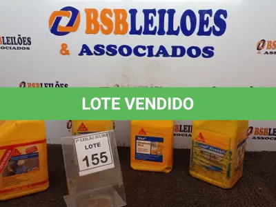 LOTE 155 - 04 GALÕES DE ADITIVO PLASTIFICANTE PARA ARGAMASSA DE ASSENTAMENTO E REBOCO DE 3,6LTS CADA MARCA SIKA. (NO ESTADO) ATENÇÃO! FAZER A VISITAÇÃO ANTES DE ARREMATAR, NÃO SABEMOS SE FUNCIONA, LEILÃO NÃO TEM GARANTIA E NEM DEVOLUÇÃO, SUJEITO A POSSÍVEIS AVARIAS VISÍVEIS/OCULTAS E/OU AUSÊNCIA DE COMPONENTES.