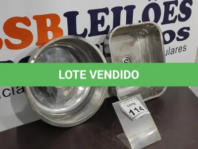 LOTE 114 - 03 CUBAS EM INOX. (NO ESTADO) ATENÇÃO! FAZER A VISITAÇÃO ANTES DE ARREMATAR, NÃO SABEMOS SE FUNCIONA, LEILÃO NÃO TEM GARANTIA E NEM DEVOLUÇÃO, SUJEITO A POSSÍVEIS AVARIAS VISÍVEIS/OCULTAS E/OU AUSÊNCIA DE COMPONENTES.