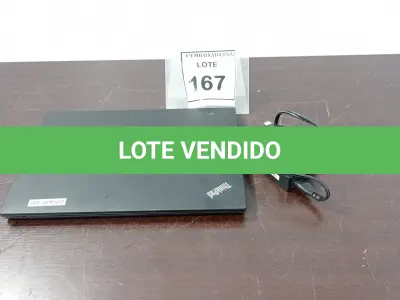 LOTE 167 - 01 LENOVO THINKPAD T470 COM FONTE. (NO ESTADO EM QUE SE ENCONTRA. SUJEITO A AVARIAS OCULTAS/VISÍVEIS.)  614558