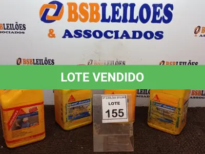 LOTE 155 - 04 GALÕES DE ADITIVO PLASTIFICANTE PARA ARGAMASSA DE ASSENTAMENTO E REBOCO DE 3,6LTS CADA MARCA SIKA. (NO ESTADO) ATENÇÃO! FAZER A VISITAÇÃO ANTES DE ARREMATAR, NÃO SABEMOS SE FUNCIONA, LEILÃO NÃO TEM GARANTIA E NEM DEVOLUÇÃO, SUJEITO A POSSÍVEIS AVARIAS VISÍVEIS/OCULTAS E/OU AUSÊNCIA DE COMPONENTES.