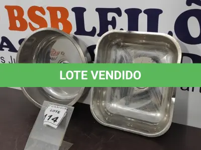LOTE 114 - 03 CUBAS EM INOX. (NO ESTADO) ATENÇÃO! FAZER A VISITAÇÃO ANTES DE ARREMATAR, NÃO SABEMOS SE FUNCIONA, LEILÃO NÃO TEM GARANTIA E NEM DEVOLUÇÃO, SUJEITO A POSSÍVEIS AVARIAS VISÍVEIS/OCULTAS E/OU AUSÊNCIA DE COMPONENTES.
