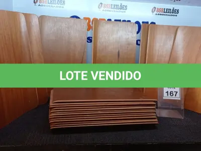 LOTE 167 - 20 PLACAS DE MADEIRAS. (NO ESTADO) ATENÇÃO! FAZER A VISITAÇÃO ANTES DE ARREMATAR, NÃO SABEMOS SE FUNCIONA, LEILÃO NÃO TEM GARANTIA E NEM DEVOLUÇÃO, SUJEITO A POSSÍVEIS AVARIAS VISÍVEIS/OCULTAS E/OU AUSÊNCIA DE COMPONENTES.
