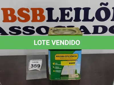 LOTE 359 - 01 LATA DE ACRÍLICO FOSCO 18L NA COR FOSCO BRANCO NEVE MARCA GLASURIT. (NO ESTADO) ATENÇÃO! FAZER A VISITAÇÃO ANTES DE ARREMATAR, NÃO SABEMOS SE FUNCIONA, LEILÃO NÃO TEM GARANTIA E NEM DEVOLUÇÃO, SUJEITO A POSSÍVEIS AVARIAS VISÍVEIS/OCULTAS E/OU AUSÊNCIA DE COMPONENTES.