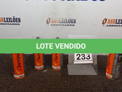 LOTE 233 - 05 TINTAS SPRAY COM 400ML CADA NA COR VIOLETA BRILHANTE MARCA SUVINIL. (NO ESTADO) ATENÇÃO! FAZER A VISITAÇÃO ANTES DE ARREMATAR, NÃO SABEMOS SE FUNCIONA, LEILÃO NÃO TEM GARANTIA E NEM DEVOLUÇÃO, SUJEITO A POSSÍVEIS AVARIAS VISÍVEIS/OCULTAS E/OU AUSÊNCIA DE COMPONENTES.
