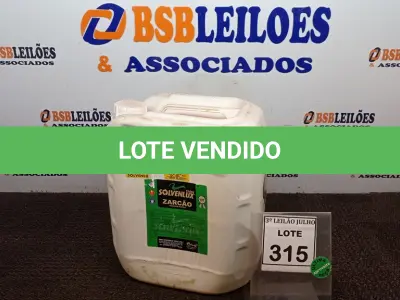 LOTE 315 - 01 GALÃO DE ZARCÃO 20LTS COR VERDE MARCA SOLVENLUX. (NO ESTADO) ATENÇÃO! FAZER A VISITAÇÃO ANTES DE ARREMATAR, NÃO SABEMOS SE FUNCIONA, LEILÃO NÃO TEM GARANTIA E NEM DEVOLUÇÃO, SUJEITO A POSSÍVEIS AVARIAS VISÍVEIS/OCULTAS E/OU AUSÊNCIA DE COMPONENTES.