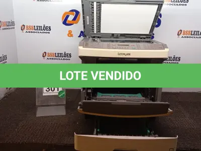 LOTE 301 - 01 IMPRESSORA MODELO X364DN MARCA LEXMARK. (NO ESTADO) ATENÇÃO! FAZER A VISITAÇÃO ANTES DE ARREMATAR, NÃO SABEMOS SE FUNCIONA, LEILÃO NÃO TEM GARANTIA E NEM DEVOLUÇÃO, SUJEITO A POSSÍVEIS AVARIAS VISÍVEIS/OCULTAS E/OU AUSÊNCIA DE COMPONENTES.