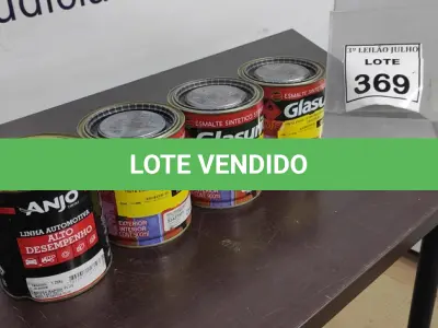 LOTE 369 - 04 LATAS DE ESMALTE SINTÉTICO DE 900ML CORES VARIADAS MARCA GLASURIT. (NO ESTADO) ATENÇÃO! FAZER A VISITAÇÃO ANTES DE ARREMATAR, NÃO SABEMOS SE FUNCIONA, LEILÃO NÃO TEM GARANTIA E NEM DEVOLUÇÃO, SUJEITO A POSSÍVEIS AVARIAS VISÍVEIS/OCULTAS E/OU AUSÊNCIA DE COMPONENTES.