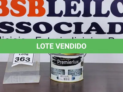LOTE 363 - 01 LATA DE ESMALTE SINTÉTICO PREMIERLUX DE 3,6L NA COR BRANCO GELO MARCA PREMIER. (NO ESTADO) ATENÇÃO! FAZER A VISITAÇÃO ANTES DE ARREMATAR, NÃO SABEMOS SE FUNCIONA, LEILÃO NÃO TEM GARANTIA E NEM DEVOLUÇÃO, SUJEITO A POSSÍVEIS AVARIAS VISÍVEIS/OCULTAS E/OU AUSÊNCIA DE COMPONENTES.