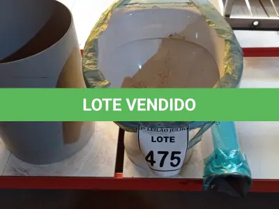 LOTE 475 - 01 VASO SANITÁRIO, 01 COLUNA PARA LAVATÓRIO E 01 PECA PLÁSTICA CILÍNDRICA. (NO ESTADO) ATENÇÃO! FAZER A VISITAÇÃO ANTES DE ARREMATAR, NÃO SABEMOS SE FUNCIONA, LEILÃO NÃO TEM GARANTIA E NEM DEVOLUÇÃO, SUJEITO A POSSÍVEIS AVARIAS VISÍVEIS/OCULTAS E/OU AUSÊNCIA DE COMPONENTES.