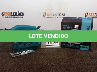 LOTE 160 - SERRA TICO TICO TSSAPER 500W 220V COM SERRA RPM 3000 60HZ (NO ESTADO) ATENÇÃO! FAZER A VISITAÇÃO ANTES DE ARREMATAR, NÃO SABEMOS SE FUNCIONA, LEILÃO NÃO TEM GARANTIA E NEM DEVOLUÇÃO, SUJEITO A POSSÍVEIS AVARIAS VISÍVEIS/OCULTAS E/OU AUSÊNCIA DE COMPONENTES.