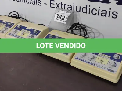 LOTE 342 - 04 APARELHOS DE ELETROESTIMULAÇÃO MARCA PHYSIOTONUS III. (NO ESTADO) ATENÇÃO! FAZER A VISITAÇÃO ANTES DE ARREMATAR, NÃO SABEMOS SE FUNCIONA. LEILÃO NÃO TEM GARANTIA E NEM DEVOLUÇÃO, SUJEITO A POSSÍVEIS AVARIAS VISÍVEIS/OCULTAS E/OU AUSÊNCIA DE COMPONENTES.