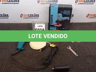 LOTE 050 - POLITRIZ AUTOMOTIVA ANGULAR  700W 6VELOCIDADES 600-4000RPM 220V COM PUNHO, CHAVE, DISCO E BOINA DE LÃ (NO ESTADO) ATENÇÃO! FAZER A VISITAÇÃO ANTES DE ARREMATAR, NÃO SABEMOS SE FUNCIONA, LEILÃO NÃO TEM GARANTIA E NEM DEVOLUÇÃO, SUJEITO A POSSÍVEIS AVARIAS VISÍVEIS/OCULTAS E/OU AUSÊNCIA DE COMPONENTES.
