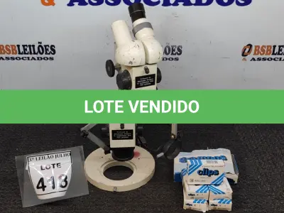 LOTE 418 - 01 MICROSCÓPIO, 01 CAIXA DE GRAMPOS E 03 CAIXAS DE CLIPS DE PAPEL. (NO ESTADO) ATENÇÃO! FAZER A VISITAÇÃO ANTES DE ARREMATAR, NÃO SABEMOS SE FUNCIONA. LEILÃO NÃO TEM GARANTIA E NEM DEVOLUÇÃO, SUJEITO A POSSÍVEIS AVARIAS VISÍVEIS/OCULTAS E/OU AUSÊNCIA DE COMPONENTES.