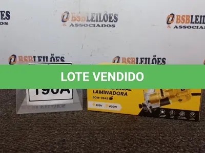 LOTE 190 - TUPIA MANUAL LAMINADORA 220V 600W (NO ESTADO) ATENÇÃO! FAZER A VISITAÇÃO ANTES DE ARREMATAR, NÃO SABEMOS SE FUNCIONA, LEILÃO NÃO TEM GARANTIA E NEM DEVOLUÇÃO, SUJEITO A POSSÍVEIS AVARIAS VISÍVEIS/OCULTAS E/OU AUSÊNCIA DE COMPONENTES.
