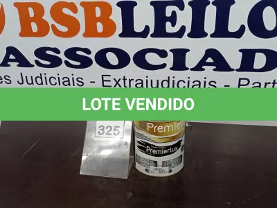 LOTE 325 - 01 LATA DE ESMALTE SINTÉTICO PREMIERLUX DE 3,6L NA COR CINZA MÉDIO MARCA PREMIER. (NO ESTADO) ATENÇÃO! FAZER A VISITAÇÃO ANTES DE ARREMATAR, NÃO SABEMOS SE FUNCIONA, LEILÃO NÃO TEM GARANTIA E NEM DEVOLUÇÃO, SUJEITO A POSSÍVEIS AVARIAS VISÍVEIS/OCULTAS E/OU AUSÊNCIA DE COMPONENTES.