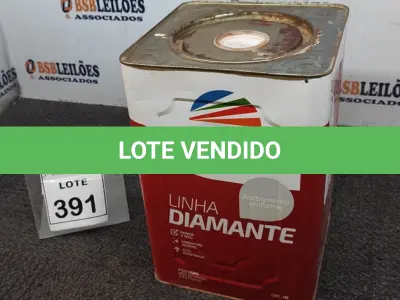 LOTE 391 - 01 LATA DE TINTA PISO 18L COR BRANCA MARCA MISTERCRYL. (NO ESTADO) ATENÇÃO! FAZER A VISITAÇÃO ANTES DE ARREMATAR, NÃO SABEMOS SE FUNCIONA. LEILÃO NÃO TEM GARANTIA E NEM DEVOLUÇÃO, SUJEITO A POSSÍVEIS AVARIAS VISÍVEIS/OCULTAS E/OU AUSÊNCIA DE COMPONENTES.