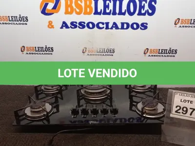 LOTE 297 - 01 COOKTOP 05 BOCAS MARCA FISCHER. (NO ESTADO) ATENÇÃO! FAZER A VISITAÇÃO ANTES DE ARREMATAR, NÃO SABEMOS SE FUNCIONA, LEILÃO NÃO TEM GARANTIA E NEM DEVOLUÇÃO, SUJEITO A POSSÍVEIS AVARIAS VISÍVEIS/OCULTAS E/OU AUSÊNCIA DE COMPONENTES.