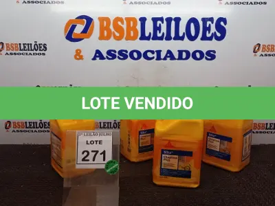 LOTE 271 - 04 GALÕES DE CHAPISCO PLUS DE 3,6LTS CADA MARCA SIKA. (NO ESTADO) ATENÇÃO! FAZER A VISITAÇÃO ANTES DE ARREMATAR, NÃO SABEMOS SE FUNCIONA, LEILÃO NÃO TEM GARANTIA E NEM DEVOLUÇÃO, SUJEITO A POSSÍVEIS AVARIAS VISÍVEIS/OCULTAS E/OU AUSÊNCIA DE COMPONENTES.