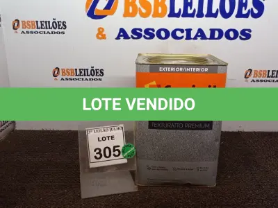 LOTE 305 - 01 LATA DE TEXTURATTO PREMIUM 28KG COR EFEITO BRILHO DOCE DE LEITE MARCA SUVINIL. (NO ESTADO) ATENÇÃO! FAZER A VISITAÇÃO ANTES DE ARREMATAR, NÃO SABEMOS SE FUNCIONA, LEILÃO NÃO TEM GARANTIA E NEM DEVOLUÇÃO, SUJEITO A POSSÍVEIS AVARIAS VISÍVEIS/OCULTAS E/OU AUSÊNCIA DE COMPONENTES.