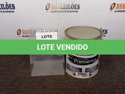 LOTE 284 - 01 LATA DE ESMALTE SINTÉTICO PREMIERLUX DE 3,6L NA COR BRANCO FOSCO MARCA PREMIER. (NO ESTADO) ATENÇÃO! FAZER A VISITAÇÃO ANTES DE ARREMATAR, NÃO SABEMOS SE FUNCIONA, LEILÃO NÃO TEM GARANTIA E NEM DEVOLUÇÃO, SUJEITO A POSSÍVEIS AVARIAS VISÍVEIS/OCULTAS E/OU AUSÊNCIA DE COMPONENTES.