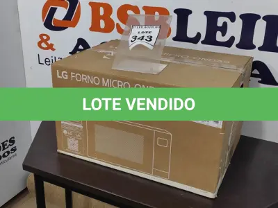 LOTE 343 - 01 FORNO MICRO-ONDAS 220V MARCA LG. (LACRADO) (NO ESTADO) ATENÇÃO! FAZER A VISITAÇÃO ANTES DE ARREMATAR, NÃO SABEMOS SE FUNCIONA, LEILÃO NÃO TEM GARANTIA E NEM DEVOLUÇÃO, SUJEITO A POSSÍVEIS AVARIAS VISÍVEIS/OCULTAS E/OU AUSÊNCIA DE COMPONENTES.