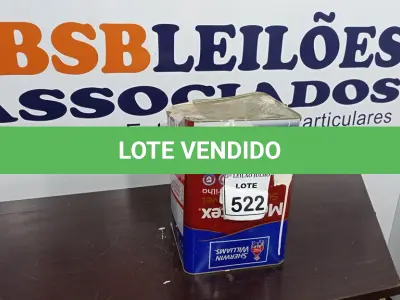 LOTE 522 - 01 LATA DE TINTA ACRÍLICA METALATEX SHERWIN-WILLIAMS 16L NA COR PALHA. (NO ESTADO) ATENÇÃO! FAZER A VISITAÇÃO ANTES DE ARREMATAR, NÃO SABEMOS SE FUNCIONA, LEILÃO NÃO TEM GARANTIA E NEM DEVOLUÇÃO, SUJEITO A POSSÍVEIS AVARIAS VISÍVEIS/OCULTAS E/OU AUSÊNCIA DE COMPONENTES.