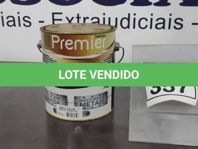 LOTE 357 - 01 LATA DE ESMALTE SINTÉTICO PREMIERLUX DE 3,6L NA COR BRANCO GELO MARCA PREMIER. (NO ESTADO) ATENÇÃO! FAZER A VISITAÇÃO ANTES DE ARREMATAR, NÃO SABEMOS SE FUNCIONA, LEILÃO NÃO TEM GARANTIA E NEM DEVOLUÇÃO, SUJEITO A POSSÍVEIS AVARIAS VISÍVEIS/OCULTAS E/OU AUSÊNCIA DE COMPONENTES.