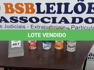 LOTE 467 - 02 LATAS DE DIALINE ACETINADO BASE DE 900ML MARCA IQUINE, 02 LATAS DE ESMALTE SINTÉTICO 900ML MARCA PREMIER, 01 LATA DE TINTA ACRÍLICA 900ML MARCA CORAL E 01 LATA ADESIVO PLÁSTICO COR CINZA 400G (USADO). (NO ESTADO) ATENÇÃO! FAZER A VISITAÇÃO ANTES DE ARREMATAR, NÃO SABEMOS SE FUNCIONA, LEILÃO NÃO TEM GARANTIA E NEM DEVOLUÇÃO, SUJEITO A POSSÍVEIS AVARIAS VISÍVEIS/OCULTAS E/OU AUSÊNCIA DE COMPONENTES.