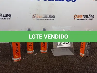 LOTE 233 - 05 TINTAS SPRAY COM 400ML CADA NA COR VIOLETA BRILHANTE MARCA SUVINIL. (NO ESTADO) ATENÇÃO! FAZER A VISITAÇÃO ANTES DE ARREMATAR, NÃO SABEMOS SE FUNCIONA, LEILÃO NÃO TEM GARANTIA E NEM DEVOLUÇÃO, SUJEITO A POSSÍVEIS AVARIAS VISÍVEIS/OCULTAS E/OU AUSÊNCIA DE COMPONENTES.
